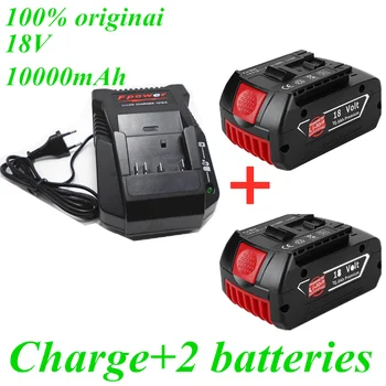 100% novo 18V 10000mAh bateria de iões de lítio bat609, bat609g, bat618, bat618g, bat614, 2607336236 carregador para Bosch berbequim 3