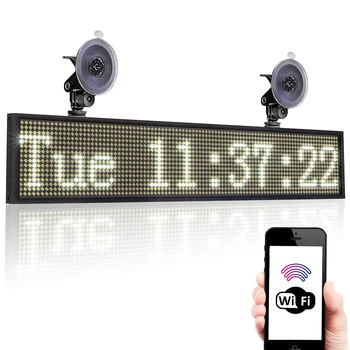 12V 50cm LED Placa de vídeo sem Fio wi-Fi Rápido, Placa de Mensagem Programável Branco SMD para Carro Caminhão Táxi Janela Traseira