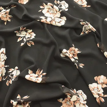 145x100cm Importados Moda estampa floral Tecido Macio Chiffon para as Mulheres de Vestido de Noiva Camisa de lenço de Costura, Estofos em Tecido