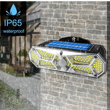 168 LED Lâmpada Solar Sensor de Movimento de PIR IP65 Impermeável Luz Solar ao ar Livre da Luz de Rua Atualizado Jardim Lâmpadas Solares