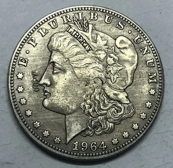 1964-p Estados Unidos Morgan de Um Dólar de Prata Banhado a Cópia de Moeda