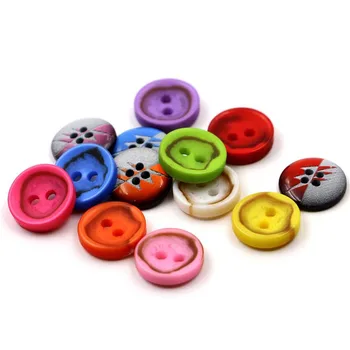 1LOT=200 peças de tamanho pequeno 12,5 mm Redondo de 4 furos doce cor-de-resina botões, DIY acessórios de costura VJFD-2