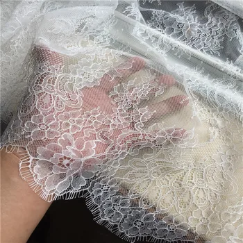 1piece/lote 150 cm *150cm ultra-fino legal fios textura francês cílios vestido de noiva de renda fofo vestido de tecido