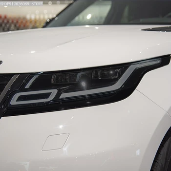 2 Pcs Farol do Carro Película Protetora Fumado Preto Tonalidade Envoltório de Vinil TPU Transparente Autocolante Para Range Rover Velar L560 2017-Em