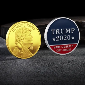 2020 Trump, o 45º Presidente dos Estados Unidos Artesanato Coleção Desafio de Moeda de Moeda de Ouro