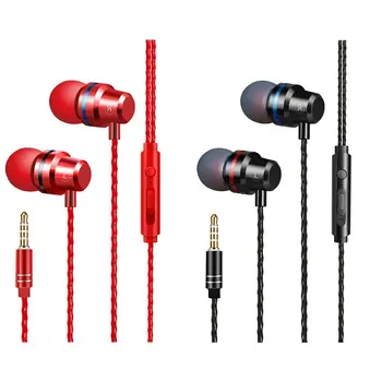 2021 Bass Estéreo de Fone de ouvido In-Ear Universal de 3,5 MM Fones de ouvido com Fio de Metal, APARELHAGEM hi-fi Fone de ouvido com MICROFONE para o Xiaomi Samsung Telefones Huawei