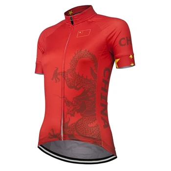 2022 Nova Equipa China as Mulheres Ciclismo Jersey Personalizado Bicicleta de CORRIDA de Estrada Equipe de Corrida de Roupa Vermelha Tops de Bicicleta usar Respirável