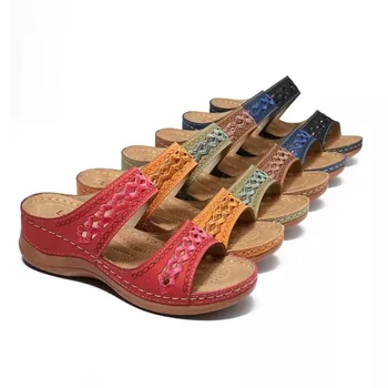 2022 Verão As Mulheres Chinelos, Sapatos Casuais Cunhas Plataforma De Praia Mulas Senhoras Slides Festa Sandálias Flip-Flops Zapatos Mujer