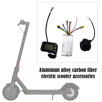24V/36V Scooter Dobrável Controlador de Acessórios de Fibra de Carbono Scooter Controlador de LCD de Freio Acelerador Acelerador Conjunto