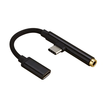 2em1-Tipo C-USB-C 3.5 Mm Jack Aux Cabo de Fone de ouvido Adaptador Para Huawei P20 Xiaomi 5