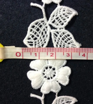 3,5 cm de poliéster bordado guarnição do laço,de alta qualidade, o toque suave de flor de laço corte,XERY-YD050538