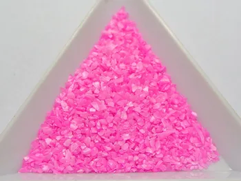 45 Grama Brilhante Cor-De-Rosa De Vidro Moído Chips De Forma Irregular Nail Art Dicas + Caixa De Armazenamento
