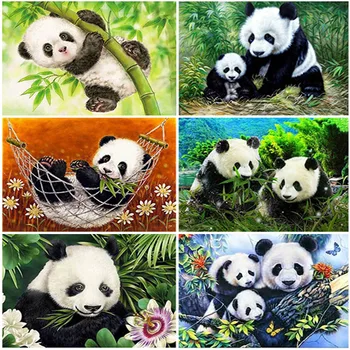 5D Diy Diamante Pintura Panda Plena Praça da Broca de Diamante Bordado de Animais em Ponto Cruz Strass Mosaico Kit de Decoração para Casa