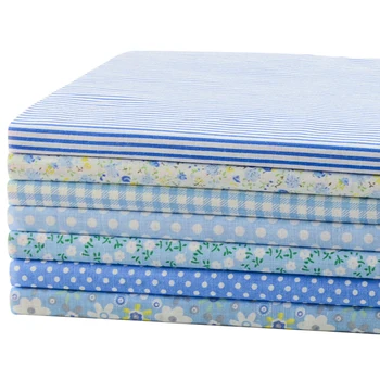 7pcs 50cmx50cm Azul 100% Tecido de Algodão para patchwork de tecido para costurar DIY Quilting de gordura trimestre Têxteis Boneca Tilda