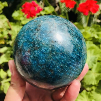 80-85mm Azul Natural a Apatite, a Bola Esfera de Cristal de Quartzo Mineral Cura