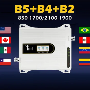 850 1700 1900 banda 5 b4 b2 2g 3g 4g repetidor de sinal booster celular amplificador para a América brasil canadá chile colômbia venezula