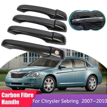 A Fibra de carbono Capa maçaneta da Porta Ajuste para a Chrysler Sebring MK3 JS 2007 2008 2009 2010 Acessórios do Carro Gadget Decorar Adesivos Guarnição