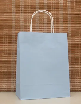 A luz Azul de Papel Kraft e saco de presente 27x21x11cm Festa de Natal pacote de presente, saco saco de varejo de Doces Pano de Cosméticos, Sacos de Compras