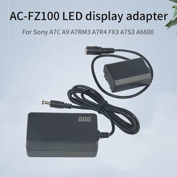 AC-FZ100 Visor de LED do Adaptador+NP-FZ100 Fictício Bateria DC Acoplador para Sony A9 II A7R IV III A7 III ILCE-9 ILCE-7RM3 A7M3 A7M4 A6600