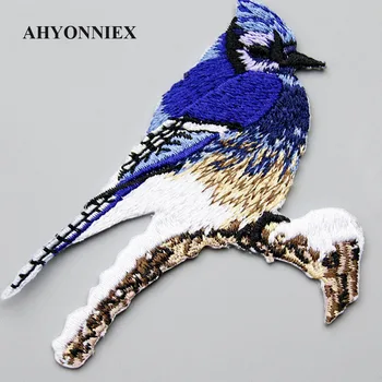 AHYONNIEX de Alta Qualidade Pássaro Patch Bordado Etiqueta de Ferro em Patches para o vestuário applique bordado de Acessórios de Vestuário de DIY 4
