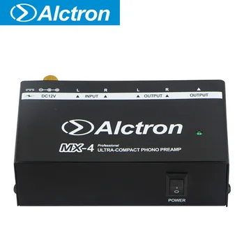 Alctron MX-4 professional ultra compacto phono, RCA, 6.35 mm, conectores, fonte de alimentação DC, compatíveis com vários dispositivos