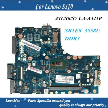 Alta qualidade FRU:90006019 Para Lenovo Ideapad S310 Laptop placa-Mãe ZIUS6/S7 LA-A321P SR1E8 3558U DDR3 100% Testado
