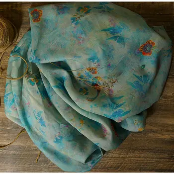 Alta qualidade rami tissu Bela Auspicioso nuvem de pássaros impressão de retalhos de High-end vestido cheongsam tecido