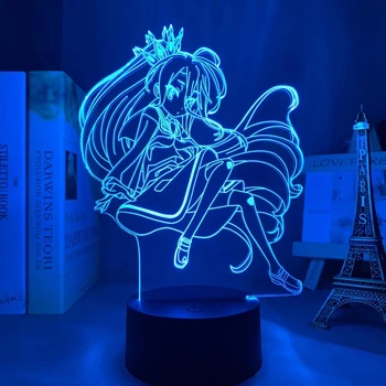 Anime Nenhum Jogo Sem Vida Shiro Noite do Diodo emissor de Luz para a Decoração do Quarto de Presente de Aniversário a Noite, Nenhuma Lâmpada Jogo Sem Vida Shiro Luz Gadget