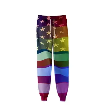 Arco-íris 3D Sweatpant LGBT Calças de Lésbicas Para a parada do Orgulho Gay Calças Homens Mulheres Solta Hip Hop Esporte Calças de Fitness Corredores Cavallari