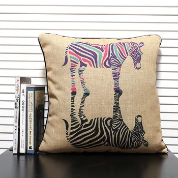 Atacado! Zebra fronha,desenhos animados e de Animais almofadas, capa de Linho fronha,Casa Decorativas almofadas do sofá