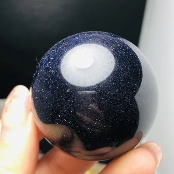 Azul Natural jinsha cristal de cura bola, meditação decoração de casa 45mm