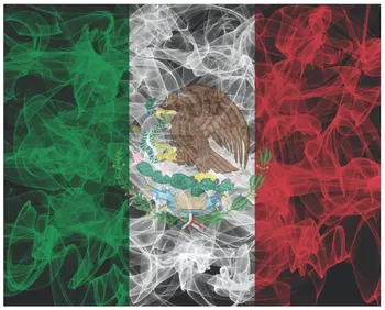 Bandeira mexicana Adesivo Decalque, México Fumaça Bandeira, Bandeira DE México