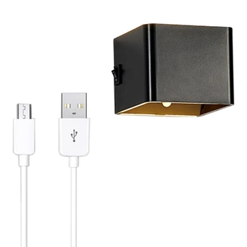 Bateria de Parede de Luz Com Sensor de Movimento Interior da Parede do DIODO emissor de luz Com Interruptor de 5 W, USB Recarregável Para o Quarto Sala de estar