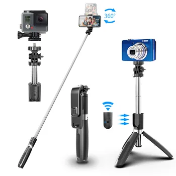 Bluetooth Universal Selfie Vara Tripé para Telefones Móveis Inteligentes Gopro Esportes de Ação Câmeras de Vídeo Selfie Obturador 100cm Monopé