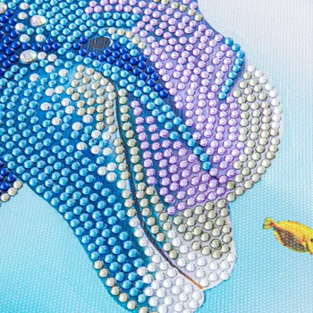 Bordado de diamante de Forma Especial Dolphin Diamante Pintura Rodada Broca de desenhos animados Strass paisagem Subaquática Mundo Decoração de Casa 1
