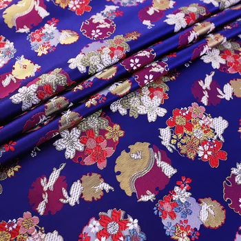 Brocade Fabric Material Bonito Com Flor de Cerejeira Padrão Para DIY de Costura