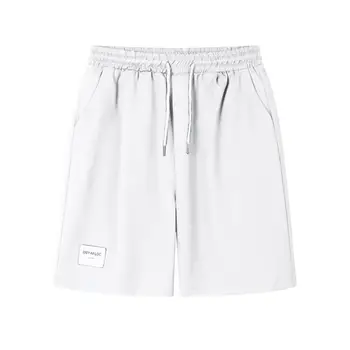 Calça curta, Elegante, Fina, de Cor Sólida Lace-up de Gelo de Seda, Shorts para uso Diário Calções Desportivos de Desporto Shorts