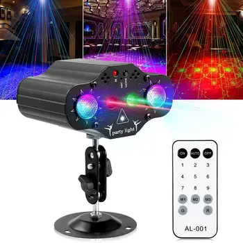 Controle remoto Fase DJ Festa do Projetor do Laser Discoteca Controlado por Voz RGB Luzes Estroboscópicas Clube de Férias em Família Luzes de Natal