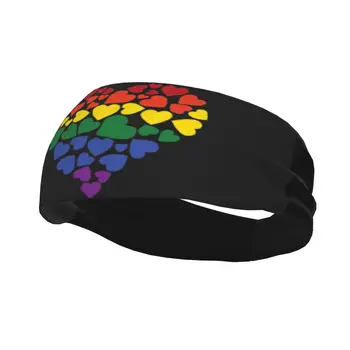 Coração, Suor Cabeça Suor Lavagem de Bandas do Orgulho LGBT do arco-íris faixa de Cabelo de Ciclismo de Yoga Sweatband Segurança de Esportes para Homens