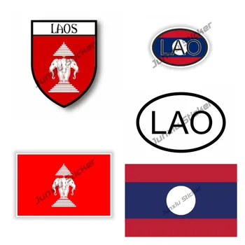 Criativos Adesivos Laos Bandeira Decalque Laos Código De País De Bandeira Mapa Adesivo De Carro Assessoires De Qualidade Premium De Vinil Cola Adesivo KK13cm