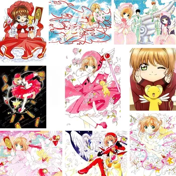 Diamante Pintura Set Variedade Sakura Sakura Cartaz Cartoon Bordado De Diamante Incrustado Em Ponto Cruz Definir A Decoração Home