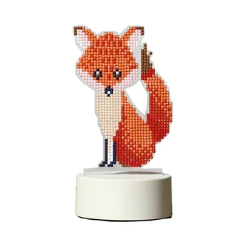 DIY LED Especial em Forma de Diamante Pintura de Luz Animal Fox Bordado Bordados Casa Lâmpada do Quarto Lâmpada Luz da Noite