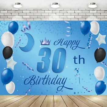 Doce, Feliz Aniversário de 30 anos de Fotografia pano de Fundo do Banner Cartaz de 30 De Festa de Aniversário, Decorações de festas Foto de plano de Fundo Azul