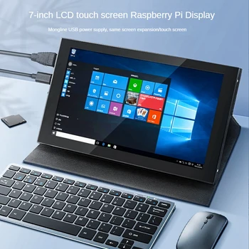 Ecrã Táctil de 7 Polegadas do Monitor de 1024 X 600 IPS Capacitivo de LCD Com Fixo Coldre Para Raspberry Pi 4B, 3B+/3B/Zero W 2
