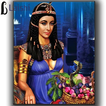 Egito Rainha Cobra Diamante Pintura Mulheres Bonitas Completo A Praça Do Diamante Mosaico, Bordado De Diamante Do Cristal De Rocha Da Maison Decoração