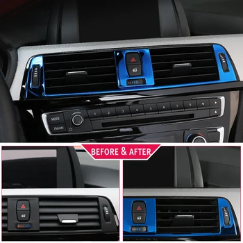 Estilo carro Car AC Condicionador de Ar de Ventilação Tomada de Decoração de interiores Tampa do Adesivo Para a BMW F30 3 Série 2013-2018 Auto Acessórios