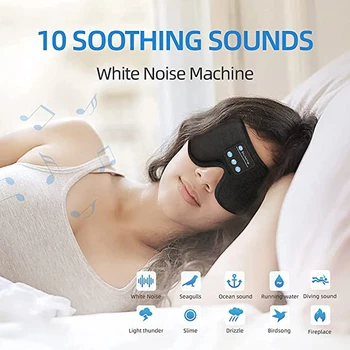 Estéreo hi-fi de Dormir Fones de ouvido,Auto-Off Música 3D Máscara de Olho,Bluetooth 5.0,Perfeito para o Lado Dormentes, Insônia, Meditação