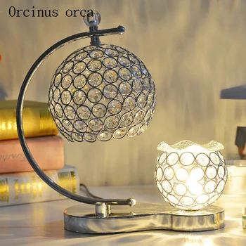 Europeu de luxo de cristal da lâmpada de mesa quarto lâmpada de cabeceira personalidade criativa aromaterapia cor DIODO emissor de luz de cristal da lâmpada de mesa 2