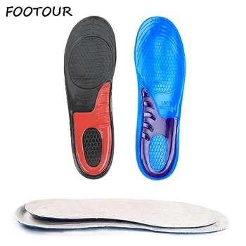 FOOTOUR Silicone Gel Palmilhas para Sapatos Homens Mulheres Palmilha Ortopédica Suporte de Arco de Absorção de Choque Insere Almofada do Pé Plantillas