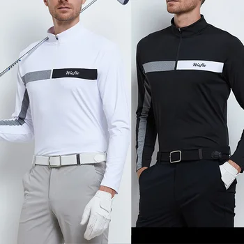 Golfe Desgaste Outono de mangas compridas Homens Confortáveis Luxo Casual, Esportes, Moda T-Shirt do Polo Camisa Solta Anti-Pilling Topo